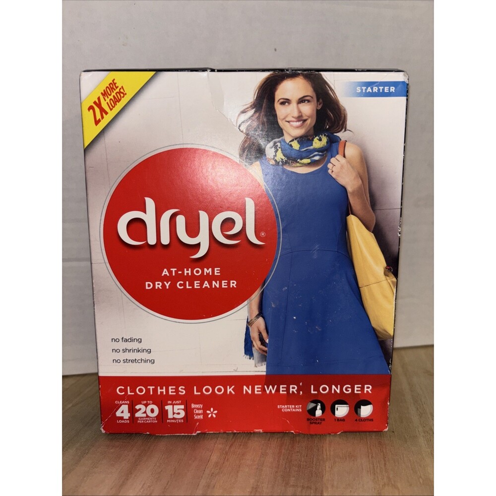 Dryel At-Home Dry Cleaning Starter Kit With Bag, Breeze Clean Scent 4 Loads